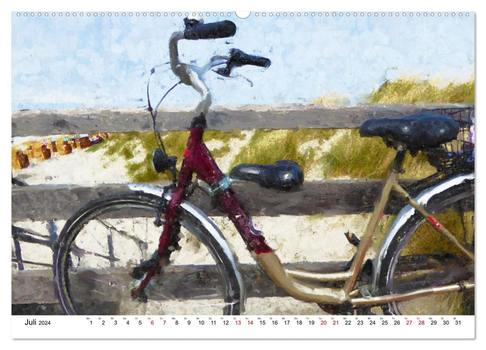 Rügen - Gemalte Ansichten der Ostseeinsel (CALVENDO Premium Wandkalender 2024)