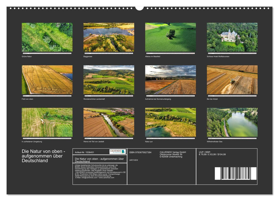 Die Natur von oben - aufgenommen über Deutschland (CALVENDO Premium Wandkalender 2024)