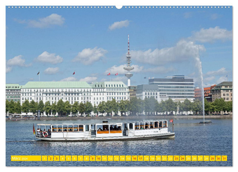Hamburg - Perle an der Elbe (CALVENDO Premium Wandkalender 2024)