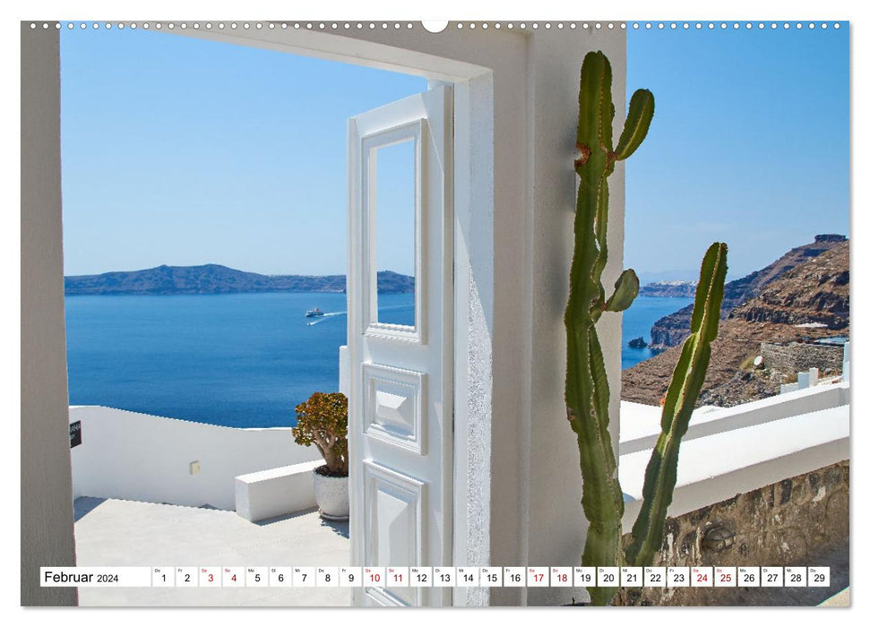 Santorini - Radiant white at the Caldera (CALVENDO wall calendar 2024) 