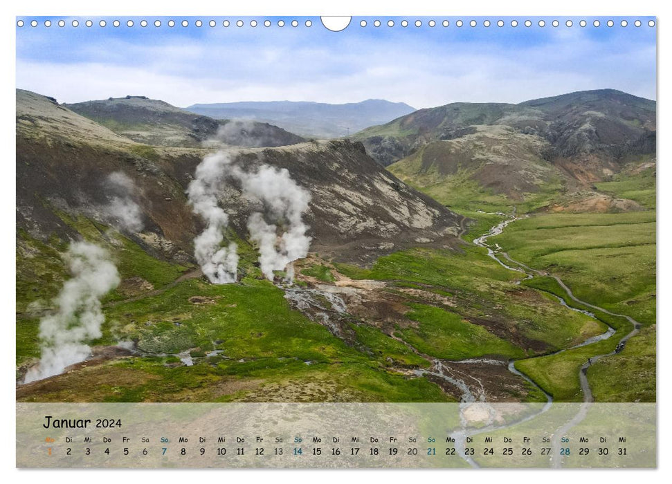 Iceland - Around the World in X Days (CALVENDO Wall Calendar 2024) 
