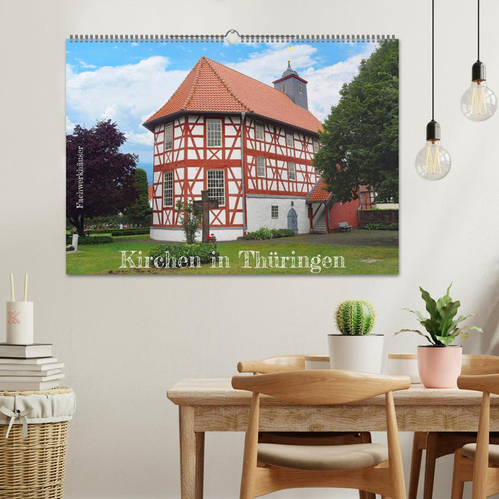 Fachwerkhäuser - Kirchen in Thüringen (CALVENDO Wandkalender 2024)