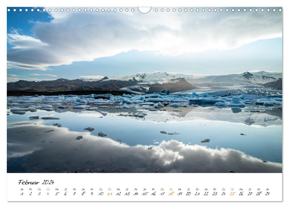 Glaciers - The icy worlds of Iceland (CALVENDO wall calendar 2024) 