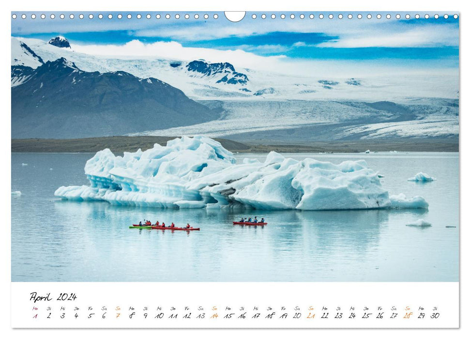 Glaciers - The icy worlds of Iceland (CALVENDO wall calendar 2024) 