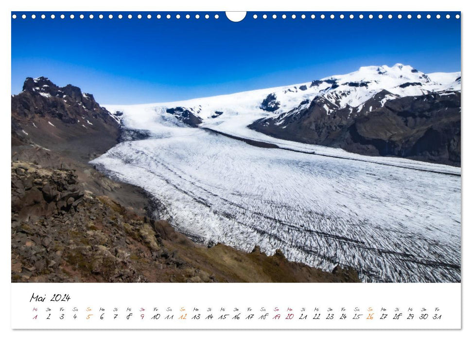 Glaciers - The icy worlds of Iceland (CALVENDO wall calendar 2024) 