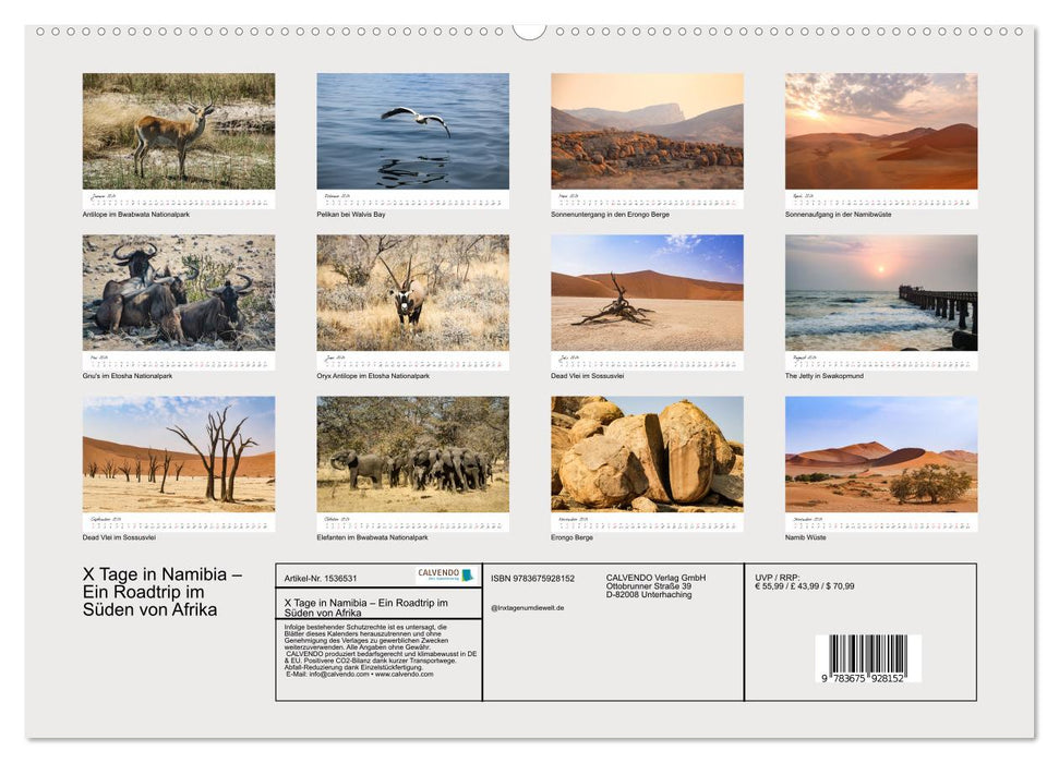 X Tage in Namibia – Ein Roadtrip im Süden von Afrika (CALVENDO Wandkalender 2024)