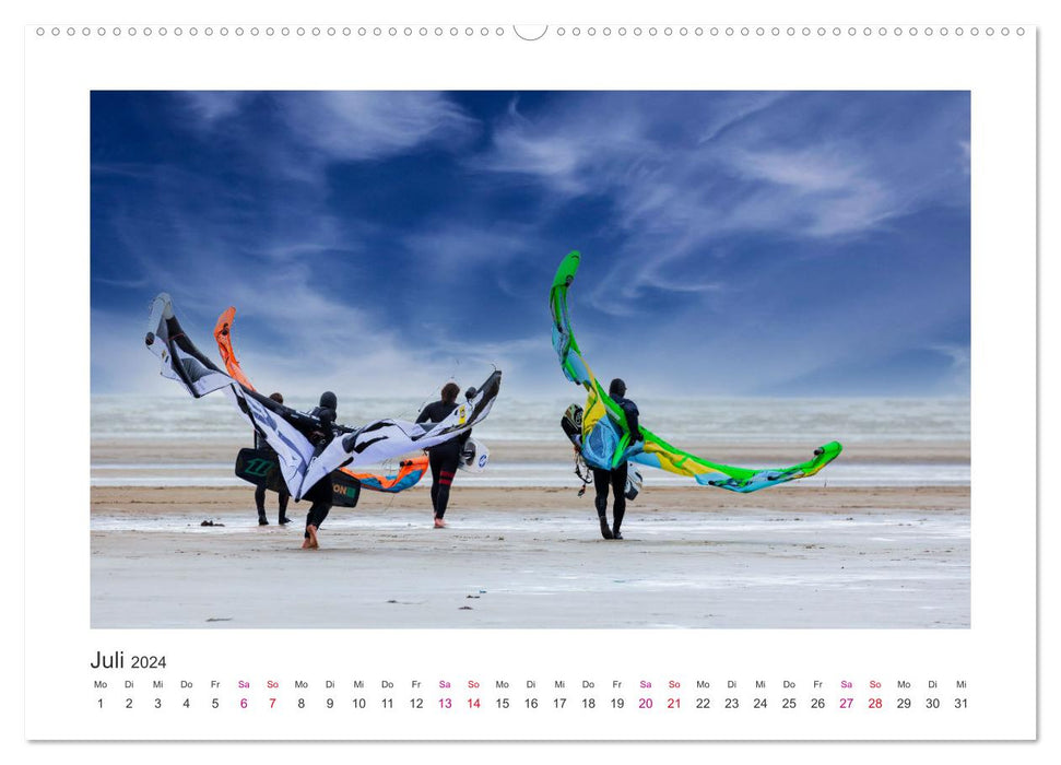 Faszination Wassersport - Windsurfen und Kitesurfen an Nord- und Ostsee (CALVENDO Premium Wandkalender 2024)