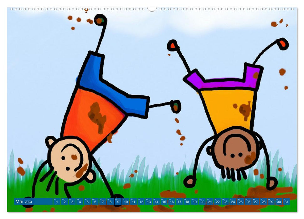 Spiel, Spaß und Freunde. Lustiger Kinderkalender (CALVENDO Premium Wandkalender 2024)