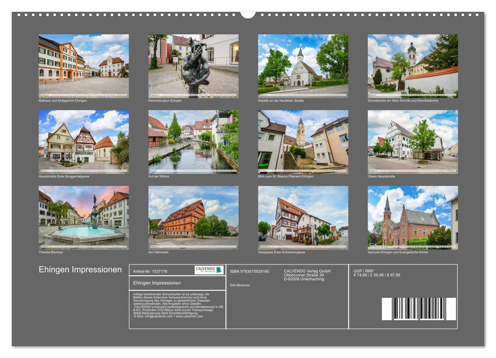 Ehingen Impressionen (CALVENDO Premium Wandkalender 2024)