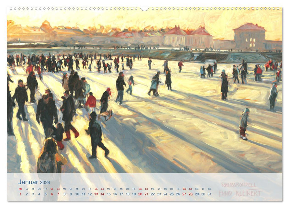 Skizzen aus München (CALVENDO Premium Wandkalender 2024)