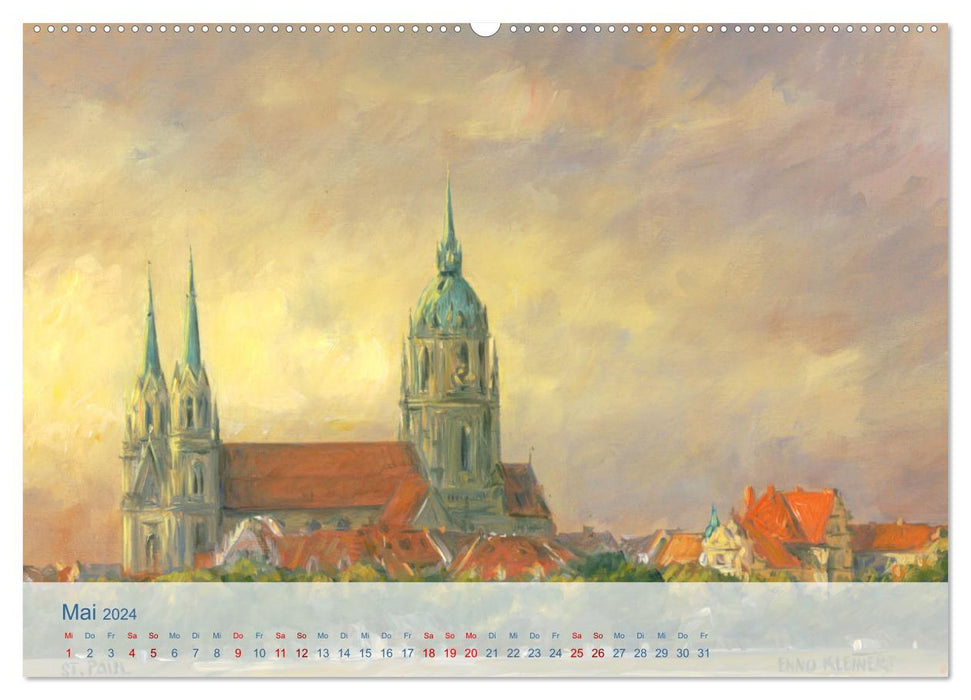 Skizzen aus München (CALVENDO Premium Wandkalender 2024)