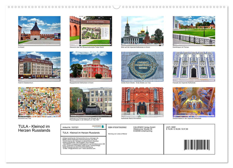 TULA - gem in the heart of Russia (CALVENDO Premium Wall Calendar 2024) 