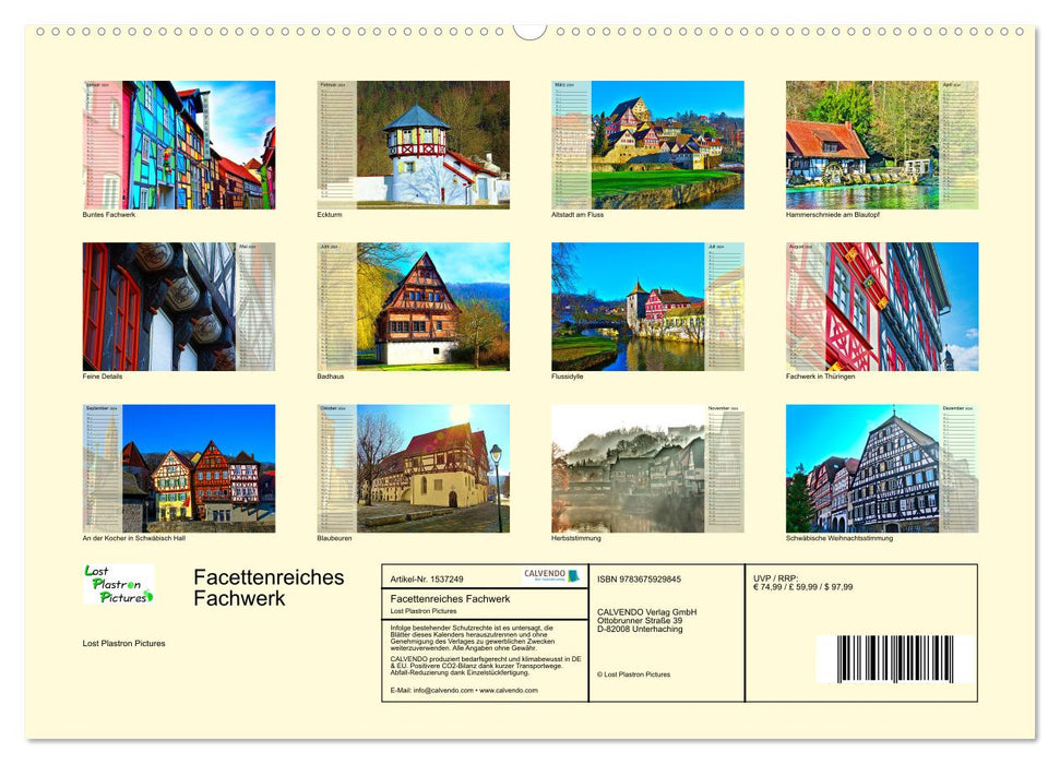 Facettenreiches Fachwerk (CALVENDO Premium Wandkalender 2024)