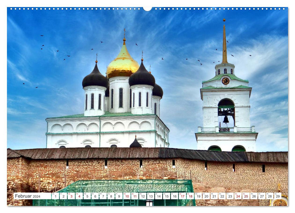 Pskov-Pleskow - un joyau du nord de la Russie (Calendrier mural CALVENDO Premium 2024) 