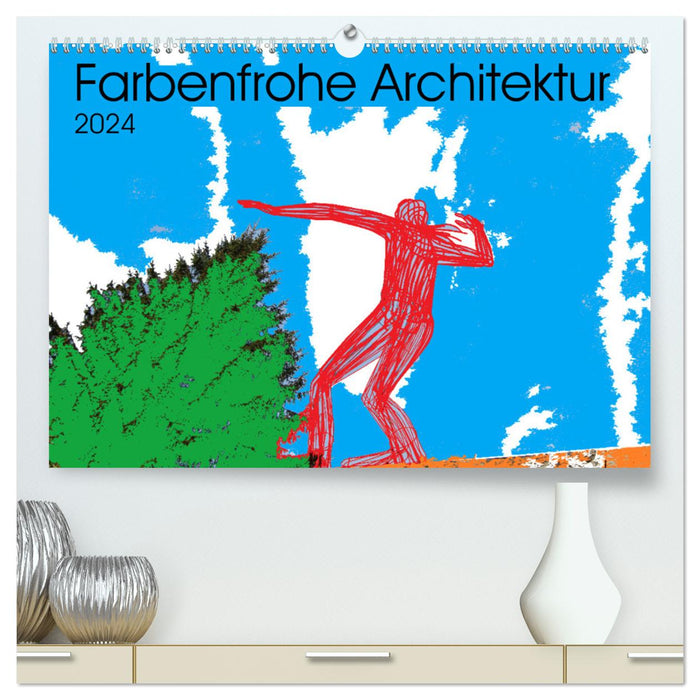 Collage über farbenfrohe Architektur (CALVENDO Premium Wandkalender 2024)