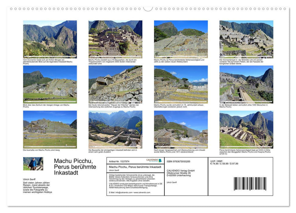 MACHU PICCHU, Perus berühmte Inkastadt (CALVENDO Premium Wandkalender 2024)