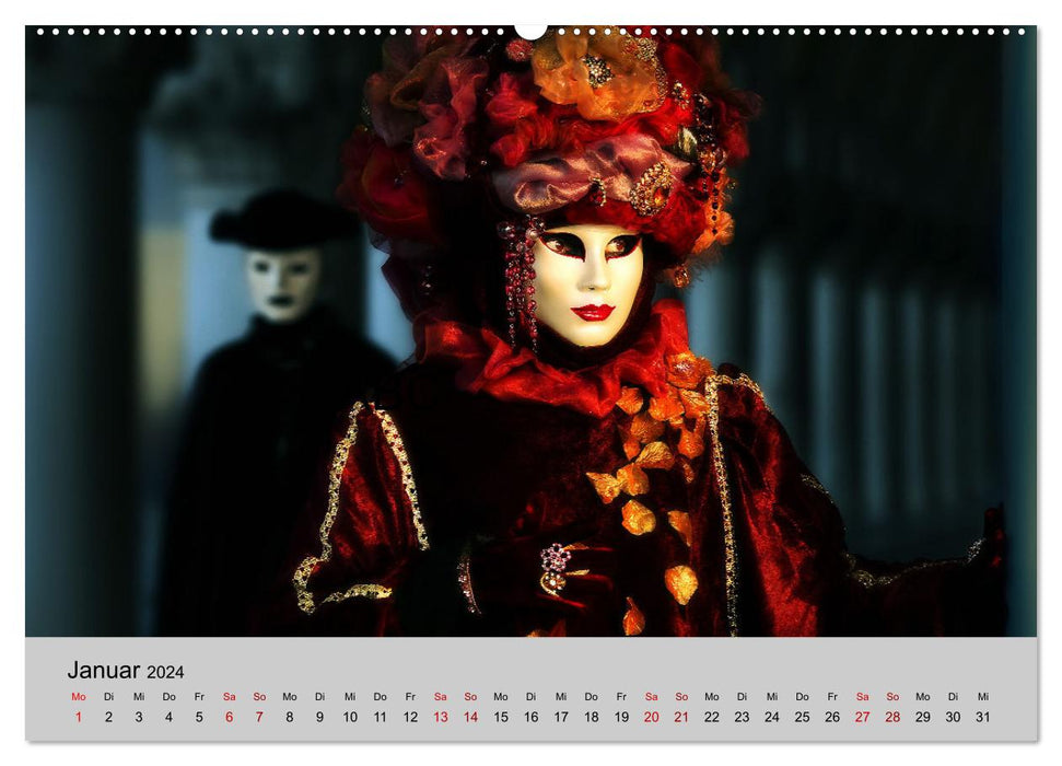 Maskerade di Venezia (CALVENDO Premium Wandkalender 2024)