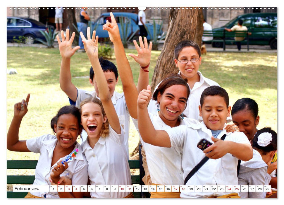 Lebensfreude pur - Kuba-Kids (CALVENDO Premium Wandkalender 2024)