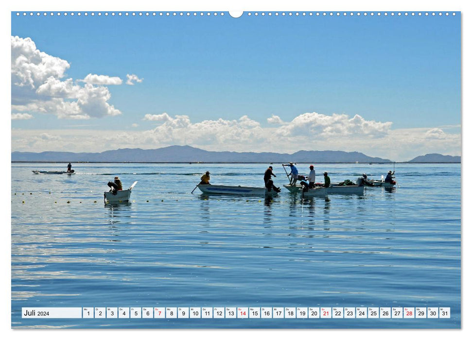 TITICACASEE mit PUNO, Südamerikas größter Süßwassersee (CALVENDO Premium Wandkalender 2024)