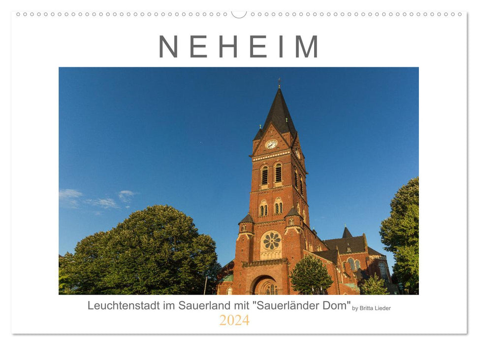 Neheim Ville Lumière avec « Cathédrale du Sauerland » (calendrier mural CALVENDO 2024) 