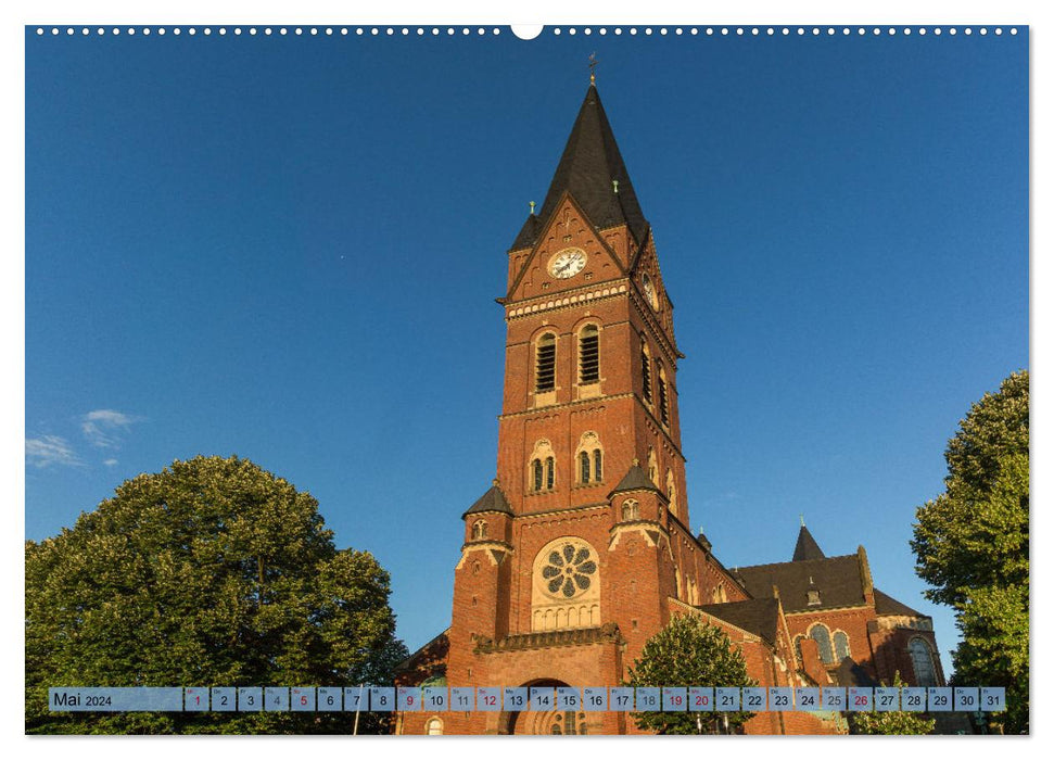 Neheim Ville Lumière avec « Cathédrale du Sauerland » (calendrier mural CALVENDO 2024) 