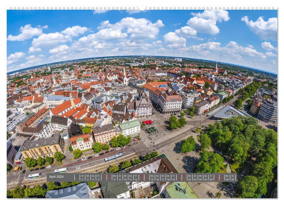 Meine Heimat von oben - Luftbilder von Augsburg (CALVENDO Premium Wandkalender 2024)