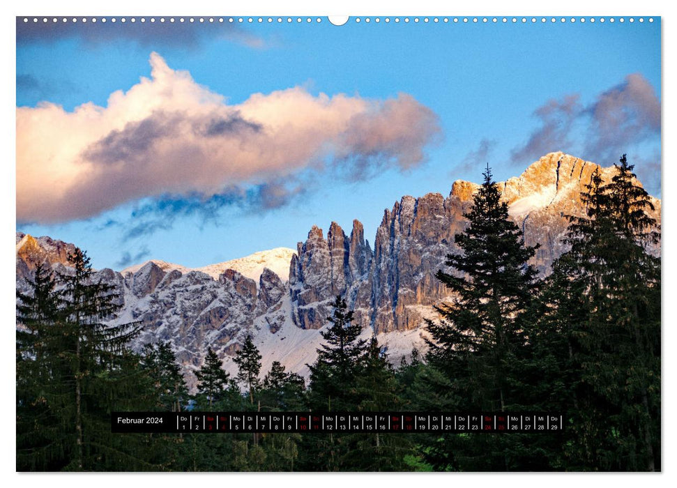 Dolomites - Latemar and Rosengarten (CALVENDO Premium Wall Calendar 2024) 