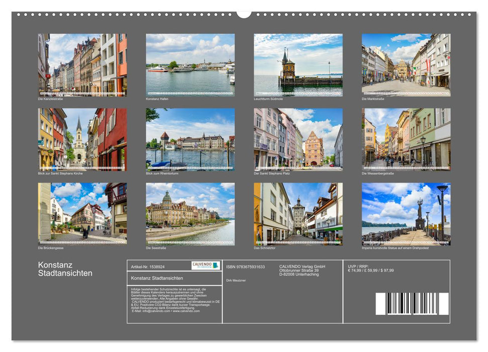 Konstanz Stadtansichten (CALVENDO Premium Wandkalender 2024)