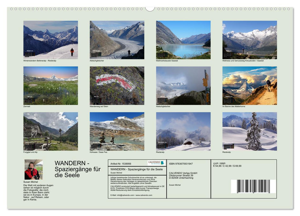 HIKING - Walks for the soul in Valais / Switzerland (CALVENDO wall calendar 2024) 