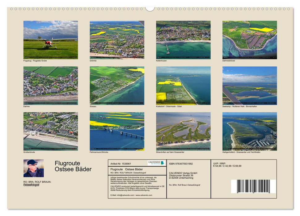 Flugroute Ostsee Bäder (CALVENDO Wandkalender 2024)