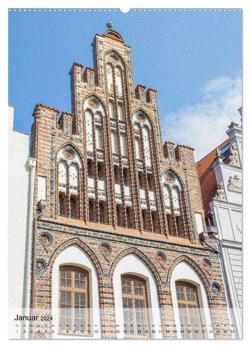 Hansestadt Rostock - Sehenswürdigkeiten der Ostseemetropole (CALVENDO Premium Wandkalender 2024)