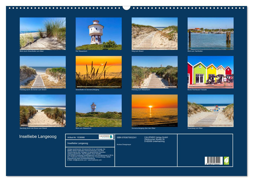 Inselliebe Langeoog (CALVENDO wall calendar 2024) 