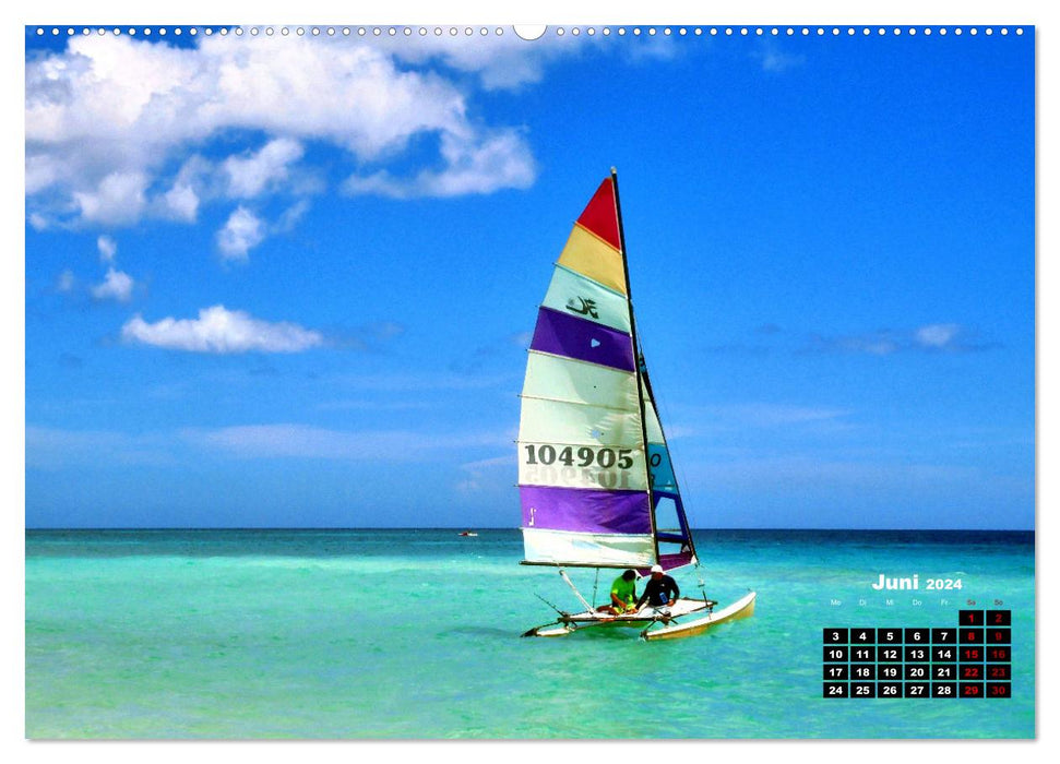 Katamarane an Traumstränden - Hobie Cats in Cuba (CALVENDO Premium Wandkalender 2024)