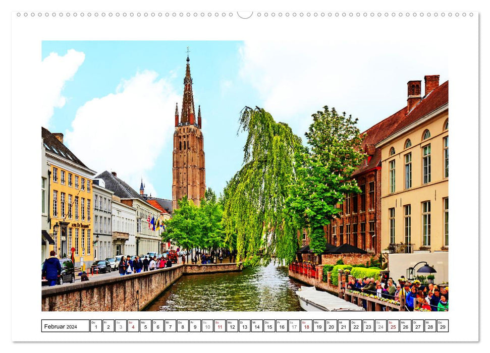 Zwei belgische Pralinen Brügge und Gent (CALVENDO Premium Wandkalender 2024)