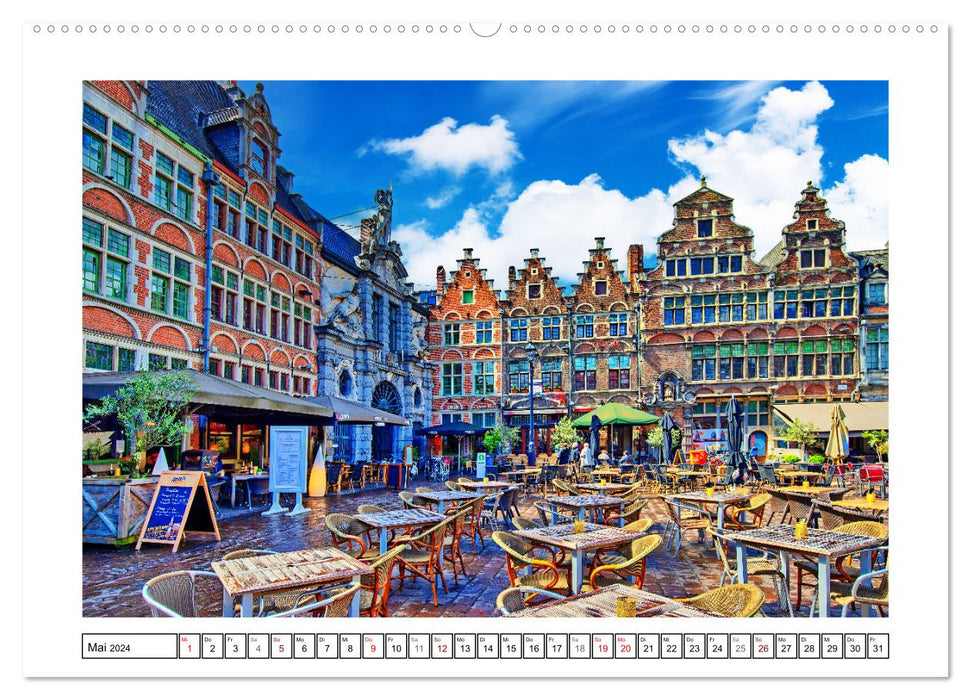 Zwei belgische Pralinen Brügge und Gent (CALVENDO Premium Wandkalender 2024)