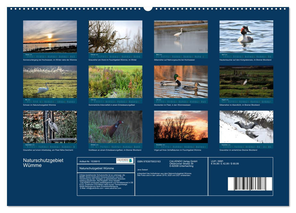 Wümme nature reserve (CALVENDO wall calendar 2024) 