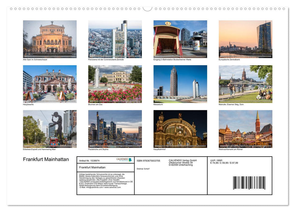 Frankfurt Mainhattan (CALVENDO Premium Wandkalender 2024)