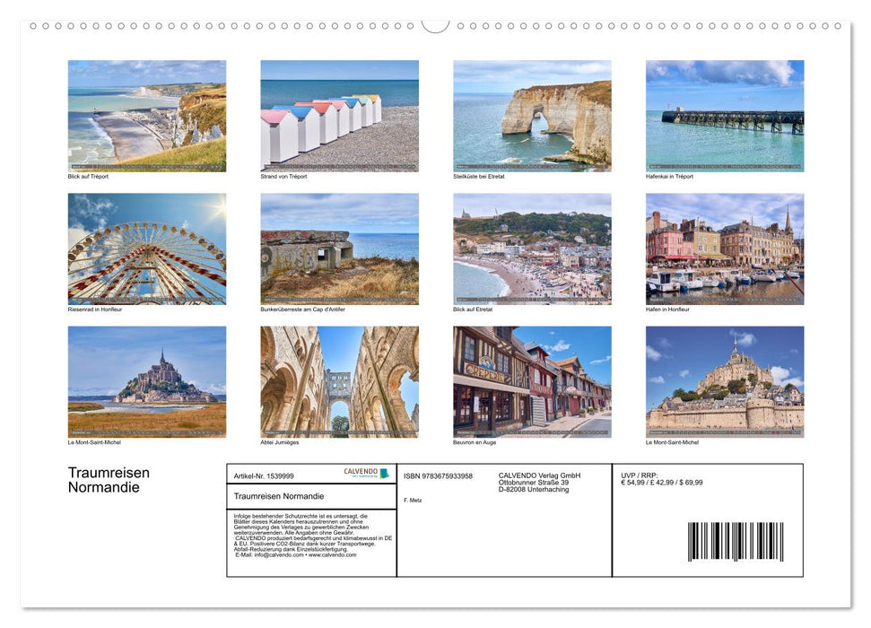 Traumreisen Normandie (CALVENDO Wandkalender 2024)