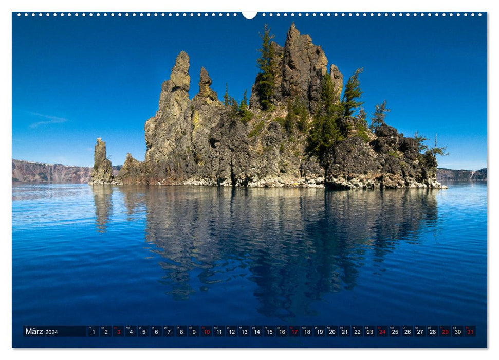 Crater Lake - Oregons blauer Vulkansee (CALVENDO Premium Wandkalender 2024)