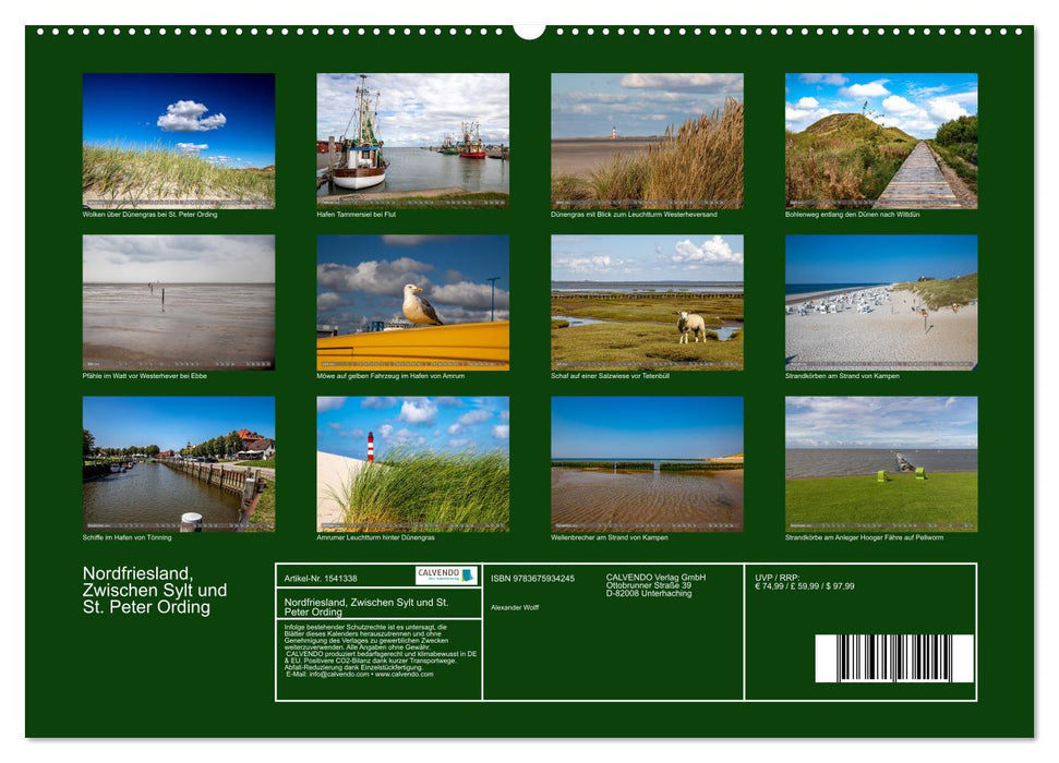 Nordfriesland, Zwischen Sylt und St. Peter Ording (CALVENDO Premium Wandkalender 2024)