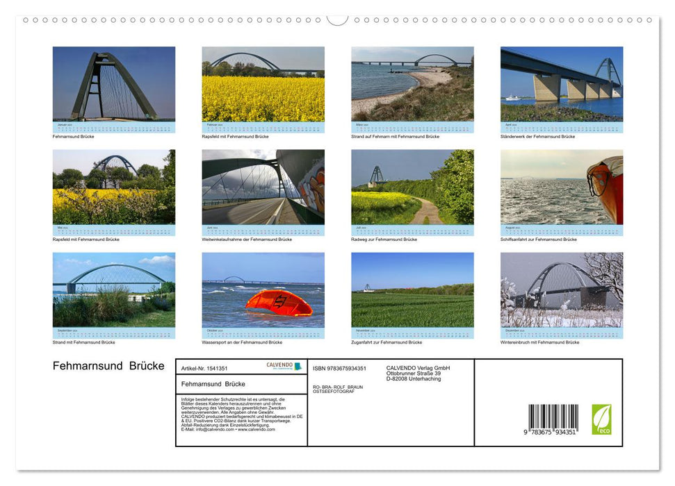 Fehmarnsund Brücke (CALVENDO Premium Wandkalender 2024)