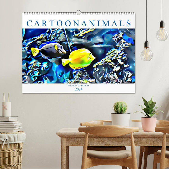 Cartoonanimals (CALVENDO Wandkalender 2024)