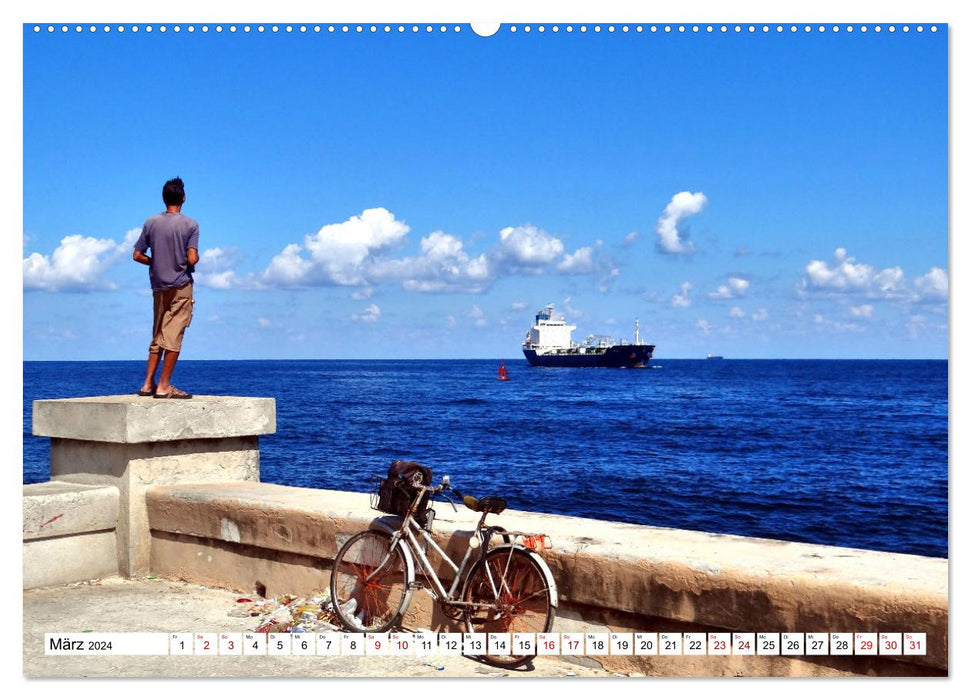CUBA AHOI - Schiffsverkehr in der Bucht von Havanna (CALVENDO Wandkalender 2024)