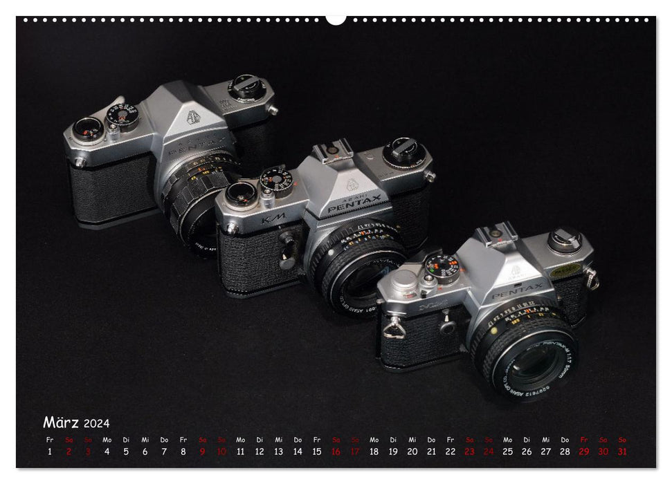 Legendäre Kameras der Marke Pentax (CALVENDO Wandkalender 2024)