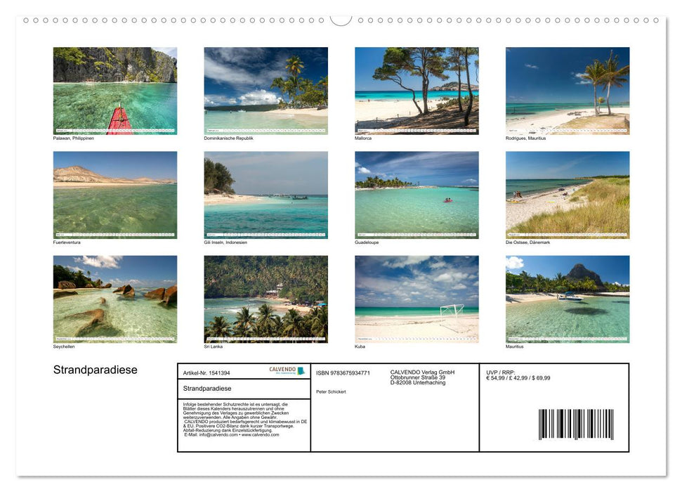 Strandparadiese (CALVENDO Wandkalender 2024)