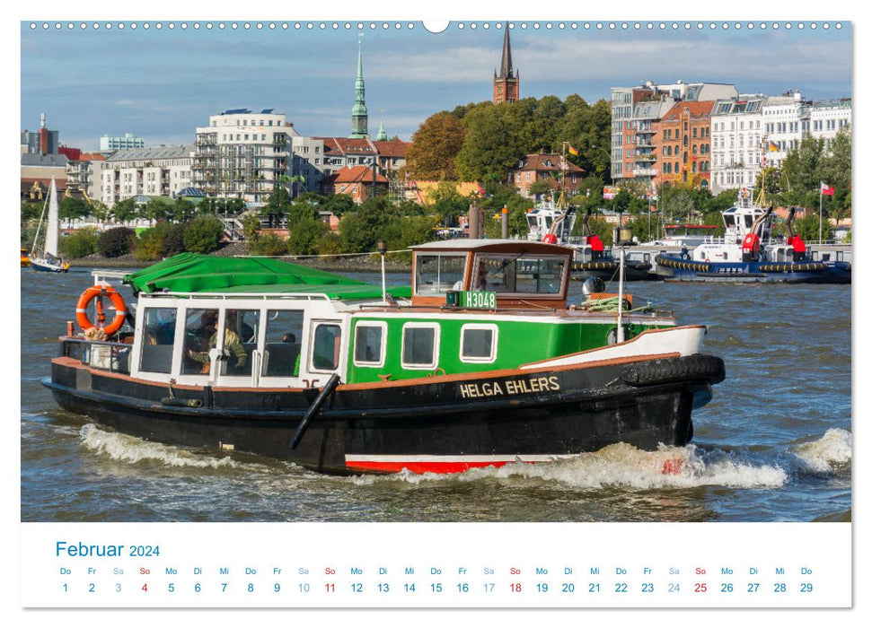 Auf der Elbe unterwegs (CALVENDO Wandkalender 2024)