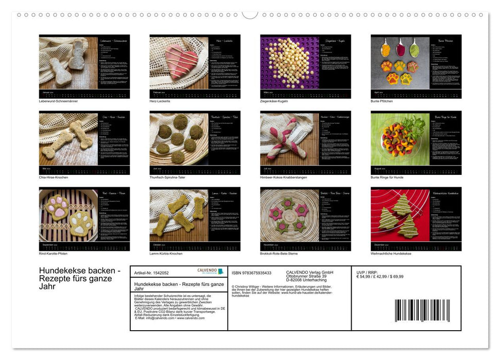 Hundekekse backen - Rezepte fürs ganze Jahr (CALVENDO Wandkalender 2024)