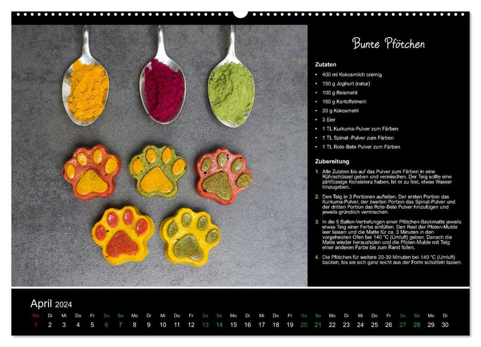 Cuisson des biscuits pour chiens - recettes pour toute l'année (calendrier mural CALVENDO 2024) 