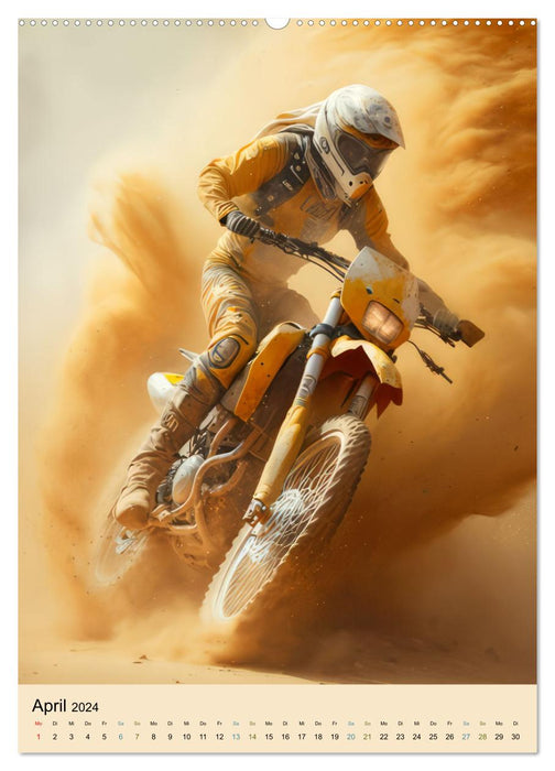 Motorrad Wüstenrennen (CALVENDO Wandkalender 2024)