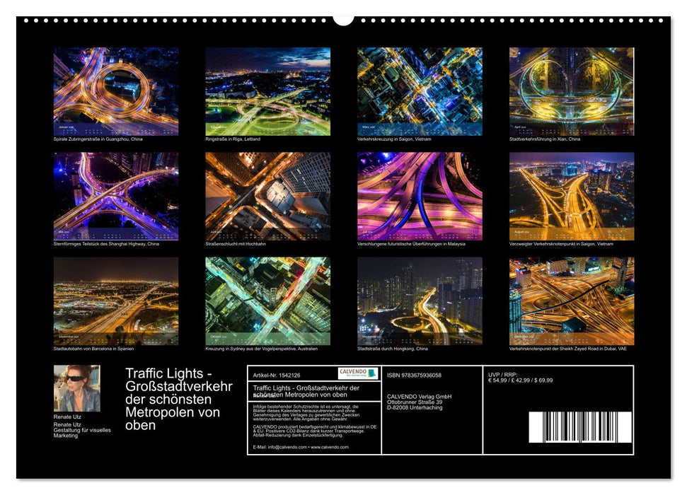 Traffic Lights - Großstadtverkehr der schönsten Metropolen von oben (CALVENDO Wandkalender 2024)